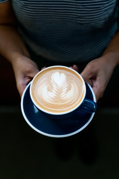 A coffee with latte art